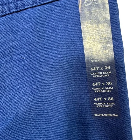 NWT New $138 Polo Ralph Lauren Varick Slim Straight Blue Jeans Size 44 x 36